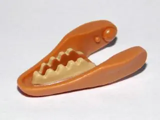 Medium Nougat Dinosaur Jaw Lower Raptor with Tan Teeth Pattern