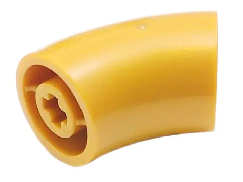 Pearl Gold Brick, Round 2 x 2 D. 45 degrees Elbow (25.5mm Standing Height)