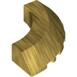 Pearl Gold Brick, Round Corner 5 x 5 with Slope 45 Edge without Studs