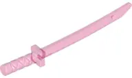 Trans-Dark Pink Minifigure, Weapon Sword, Shamshir / Katana (Square Guard) with Capped Pommel and Ho