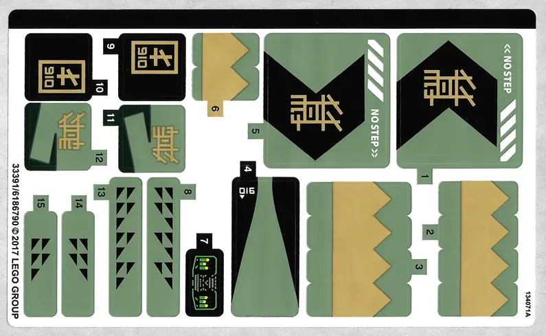 Sticker Sheet for Set 70612 - (33391/6186790)