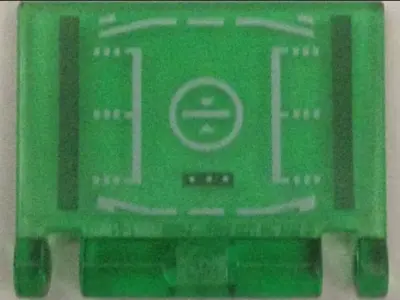 Trans-Green Minifigure, Utensil Book Cover with Head-up Display (HUD) Pattern