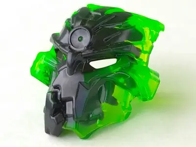 Black Bionicle Mask Umarak with Marbled Trans-Bright Green Pattern