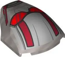 Flat Silver Large Figure Armor, Smooth with 2 x 2 Round Brick Attachment with Silver Armor Plates, B