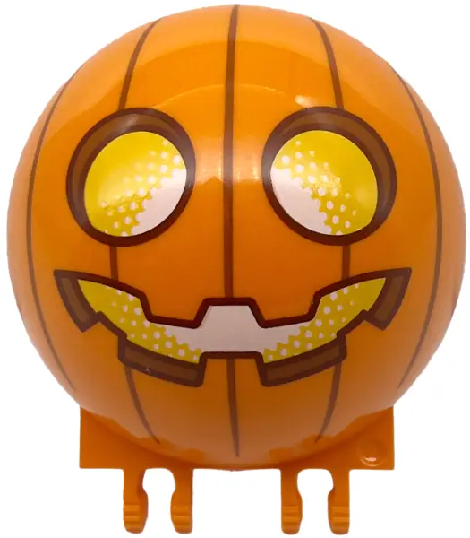 Orange Windscreen 6 x 6 x 3 Canopy Half Sphere with Dual 2 Fingers with Pumpkin Jack O' Lantern with