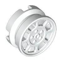 White Wheel 11mm D. x 6mm with 8 Spokes