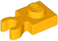 Light Orange Plate, Modified 1 x 1 with Open O Clip Thick (Vertical Grip)