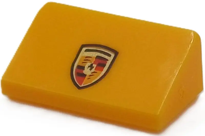 Light Orange Slope 30 1 x 2 x 2/3 with Porsche Logo Pattern