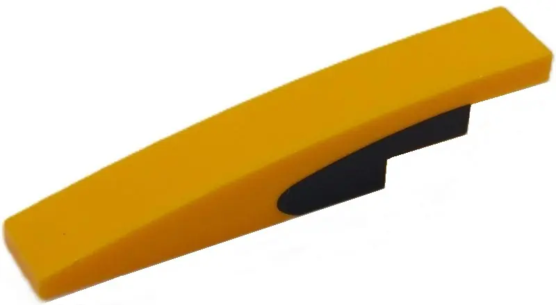 Light Orange Slope, Curved 6 x 1 with Black Partial Oval Pattern on Both Sides