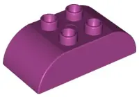 Magenta Duplo, Brick 2 x 4 Slope Curved Double