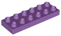 Medium Lavender Duplo, Plate 2 x 6