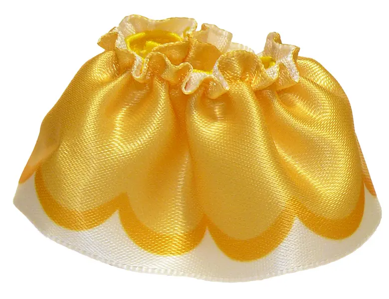 White Duplo Wear Cloth Skirt Satin with Bright Light Orange Layered Top Skirt