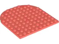 Coral Plate, Round 10 x 10 Rounded End