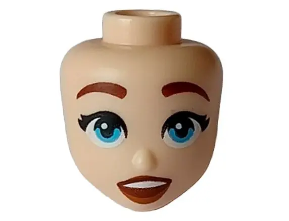 Light Nougat Mini Doll, Head Friends with Reddish Brown Eyebrows, Medium Azure Eyes, Reddish Brown a