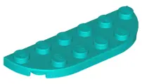 Dark Turquoise Plate, Round Corner 2 x 6 Double
