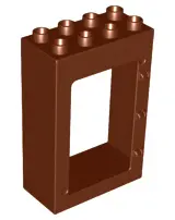 Reddish Brown Duplo Door / Window Frame 2 x 4 x 5