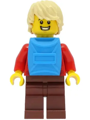 Passenger - Male, Red Plaid Flannel Shirt, Reddish Brown Legs, Tan Hair, Dark Azure Backpack