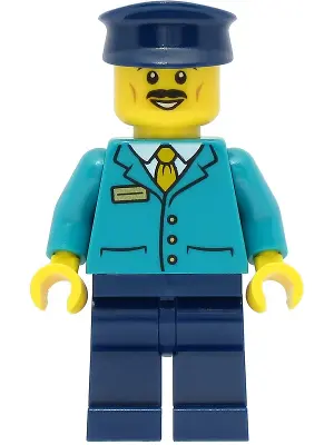 Train Driver - Male, Dark Turquoise Shirt, Dark Blue Legs and Hat