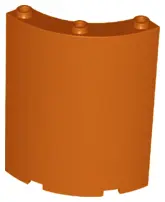 Dark Orange Cylinder Quarter 4 x 4 x 6