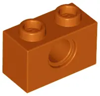 Dark Orange Technic, Brick 1 x 2 with Hole