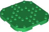 Green Plate, Modified 8 x 8 with Rounded Corners and 4 Feet