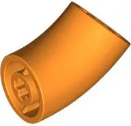 Orange Brick, Round 2 x 2 D. 45 degrees Elbow (25.5mm Standing Height)
