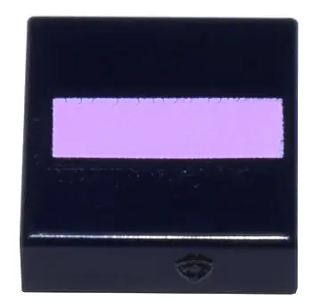 Black Tile 1 x 1 with Bright Pink Line Pattern