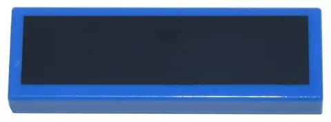 Blue Tile 1 x 3 with Black Rectangle Pattern