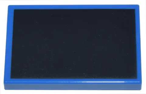 Blue Tile 2 x 3 with Black Rectangle Pattern