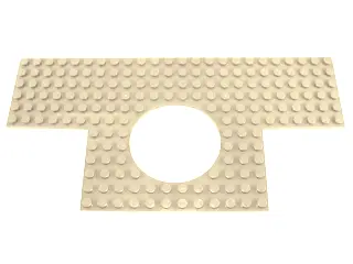 Tan Plate, Modified 12 x 24 with 6 x 6 Square Cutouts at 2 Corners and 6 x 6 Round Cutout