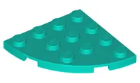 Dark Turquoise Plate, Round Corner 4 x 4