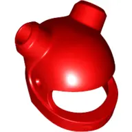Red Minifigure, Headgear Helmet Motorcycle with 2 Angled Holes for Bars