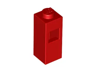 Red Brick, Modified 1 x 1 x 2 with Square Hole