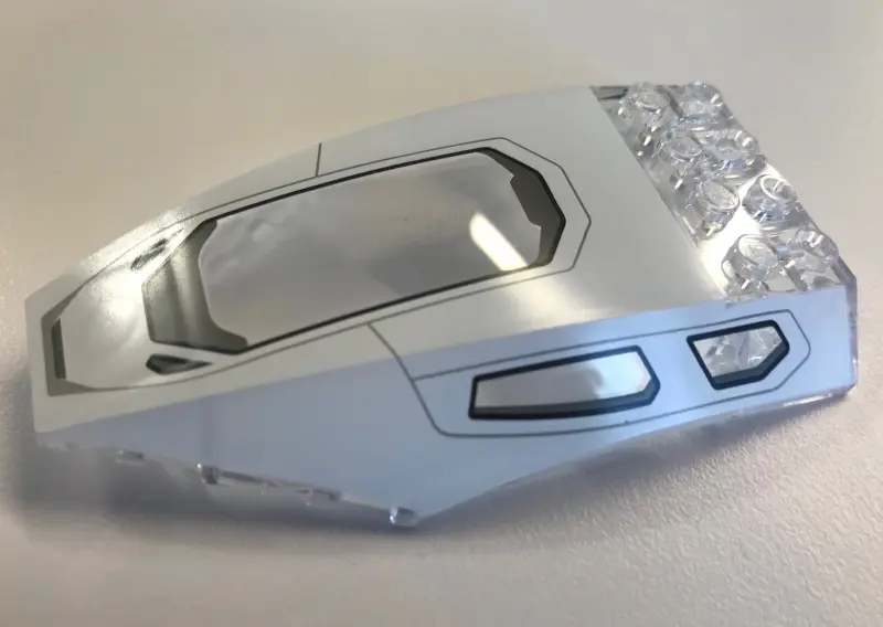 Trans-Clear Windscreen 10 x 6 x 2 Curved with Stark Jet Cockpit Pattern