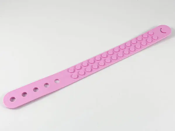 Bright Pink Bracelet with 2 x 14 Studs and 5 Holes