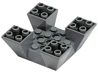 Dark Bluish Gray Slope, Inverted 65 6 x 6 x 2 Quad with Cutouts