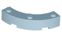 Sand Blue Brick, Round Corner 4 x 4 Macaroni with 3 Studs