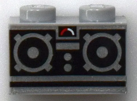 Light Bluish Gray Brick 1 x 2 with Remote Control Pattern