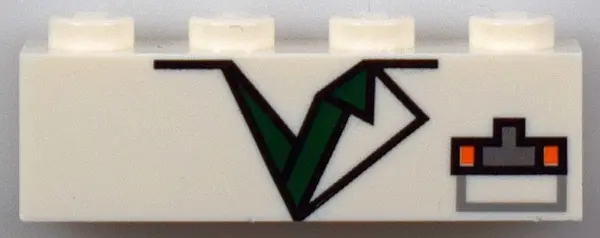 White Brick 1 x 4 with Devo Suit Pattern
