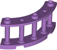 Medium Lavender Fence 4 x 4 x 2 Quarter Round Spindled with 3 Studs