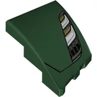Dark Green Wedge 3 x 2 Left No Studs with Lotus Evija Car Headlight Pattern