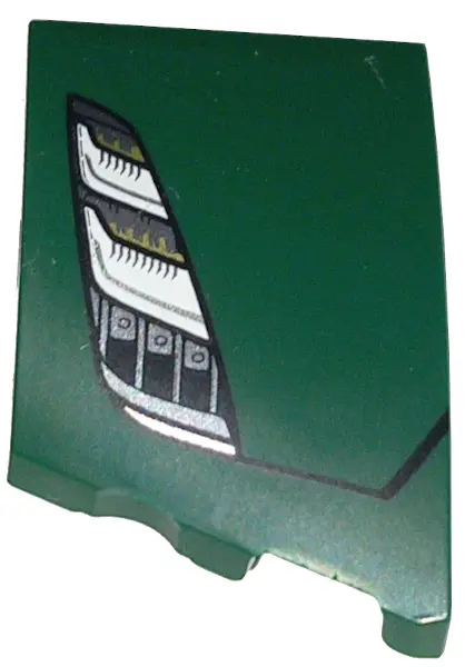Dark Green Wedge 3 x 2 Right No Studs with Lotus Evija Car Headlight Pattern