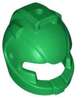 Green Minifigure, Headgear Helmet Space with Air Intakes and Hole on Top