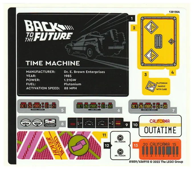 Sticker Sheet for Set 10300, Sheet 1 - (81859/6369115)