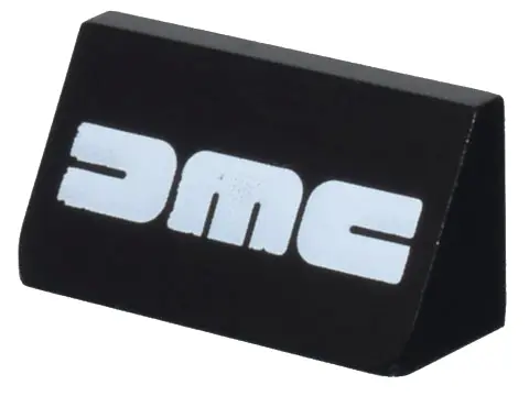 Black Slope 30 1 x 2 x 2/3 with White 'DMC' Delorean Motor Company Logo Pattern