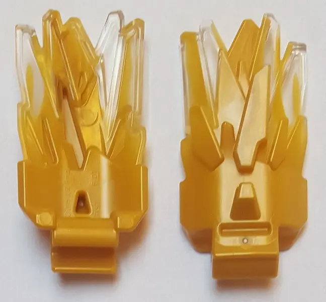Pearl Gold Energy Burst with Wide Clip with Marbled Trans-Clear Pattern