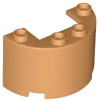 Medium Nougat Cylinder Half 2 x 4 x 2 with 1 x 2 Cutout
