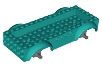 Dark Turquoise Vehicle, Base 8 x 16 x 2 1/2 with Mudguards Raised, 4 x 14 Recessed Center with 3 Hol