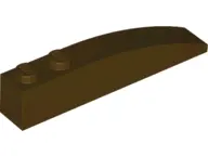 Dark Brown Slope, Curved 6 x 1