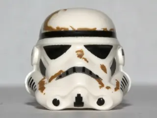 White Minifigure, Headgear Helmet SW Stormtrooper, 2 Chin Holes and Dirt Stains Pattern